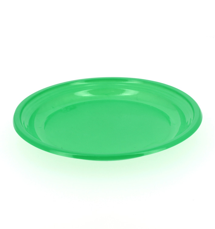 Plastic bord Plat groen 20,5 cm 