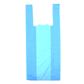 Plastic T-shirt tas blauw 35x50cm 