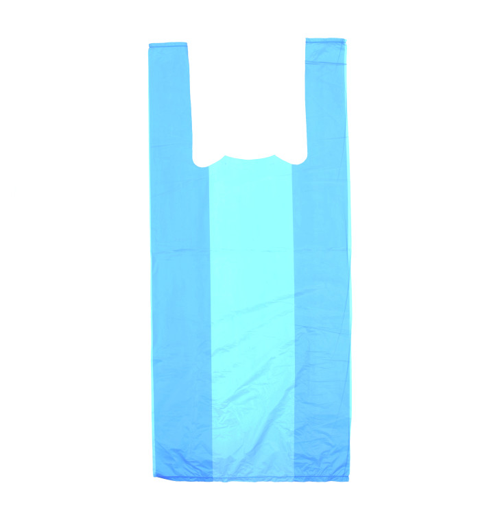 Plastic T-shirt tas blauw 35x50cm 