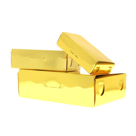 Papier bakkerij doos goud 20x13x5,5cm 1000g (500 stuks)