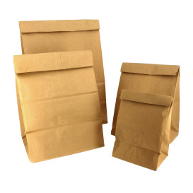 Papieren zak zonder handvat kraft bruin 15+9x28cm (25 stuks) 