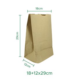 Papieren zak zonder handvat kraft 18+12x29cm (1000 stuks)