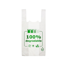 Plastic T-shirt tas 100% Degradable 30x40cm 