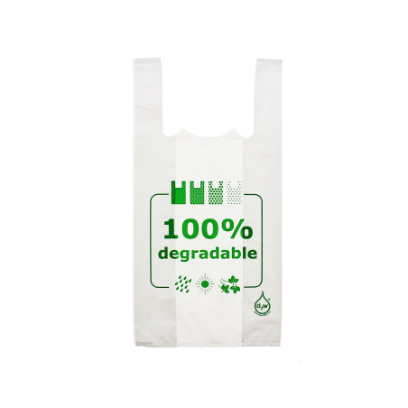 Plastic T-shirt tas 100% Degradable 40x60cm (200 stuks) 