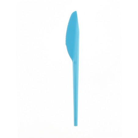 Plastic PS mes  blauw 16,5 cm (15 stuks) 