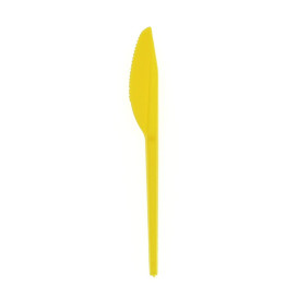 Plastic PS mes  geel 16,5 cm 