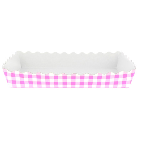 Papieren dienblad voor een wafel gesloten roze 18,2x12,2x3cm (500 stuks)
