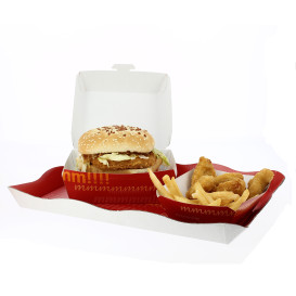 Kartonnen hamburger bakjes XXL 14,5x14,5x8cm (25 stuks) 