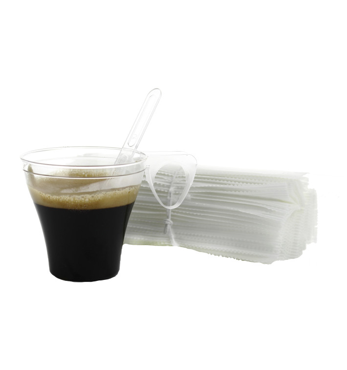 Plastic PS koffie roerder verpakt transparant 10,5cm 