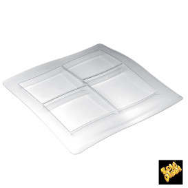 Plastic Compartment dienblad PS "FoodPoker" 4C 36x36cm (1 stuk)