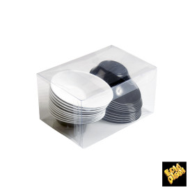 Plastic Kom PS "Sodo" wit en zwart 50 ml (240 stuks)