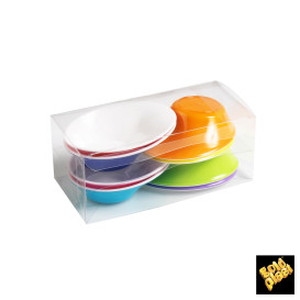 Plastic Kom PS "Sodo" wit en Multicolof 50 ml (8 stuks)