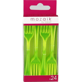 Plastic vork Premium groen 19 cm (10 stuks) 