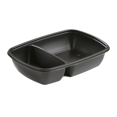 Plastic deli Container PP 2C zwart 900ml 23x16,5x5cm (75 stuks) 