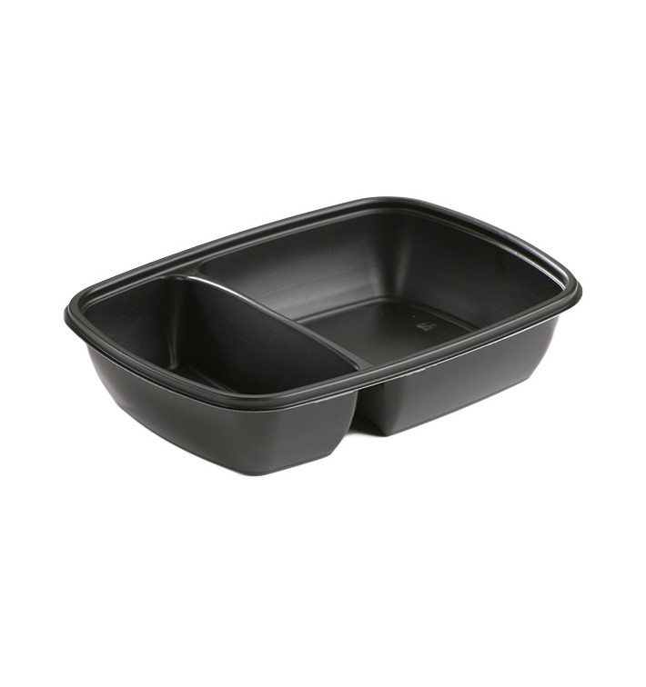 Plastic deli Container PP 2C zwart 900ml 23x16,5x5cm 