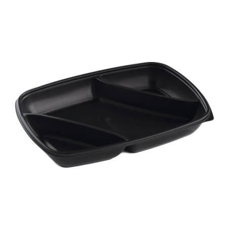 Plastic deli Container PP 3C zwart 975ml 28x20x4cm (150 stuks)