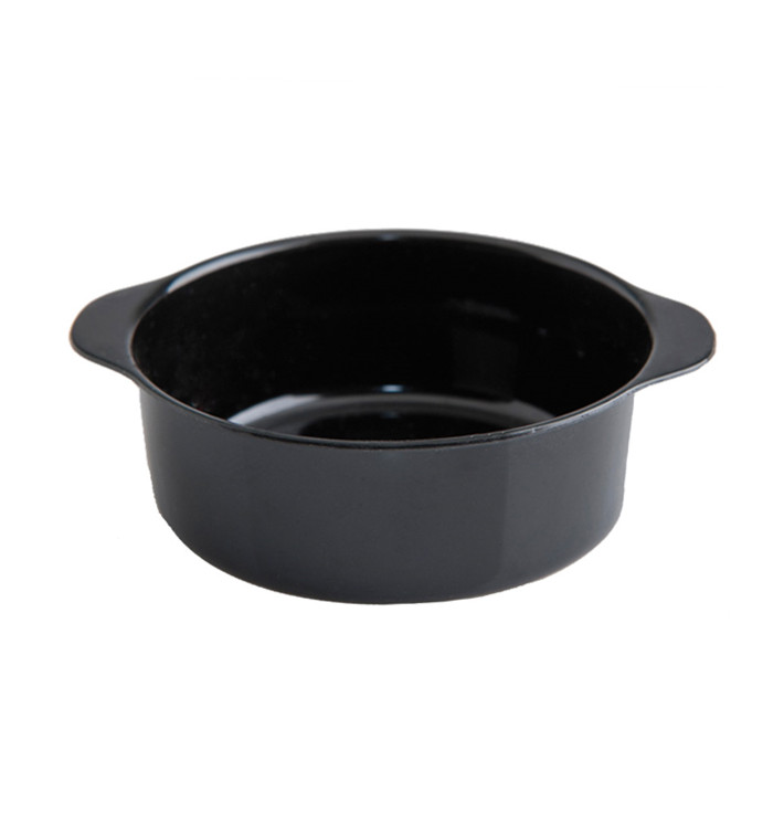 Plastic Pot PS met handgrepen zwart 52ml 