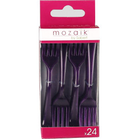 Plastic vork Premium aubergine kleur 19cm (180 stuks)