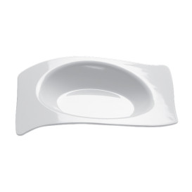 Proeving Plastic bord PS Plat wit 8x6,6 cm (500 stuks)