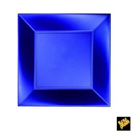 Plastic bord Plat blauw "Nice" parel PP 23 cm(300 stuks)