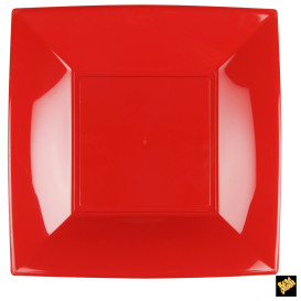 Plastic bord Plat rood "Nice" PP 29 cm (12 stuks) 