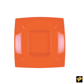 Plastic bord Diep oranje "Nice" PP 18 cm (25 stuks) 