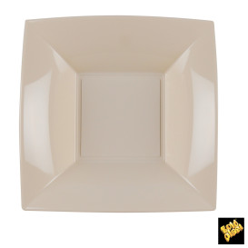 Plastic bord Diep beige "Nice" PP 18 cm (25 stuks) 