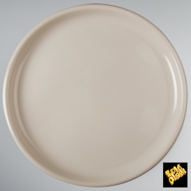 Plastic bord voor Pizza beige "Rond vormig" PP Ø35 cm (144 stuks)