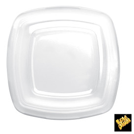 Plastic Deksel transparant voor bord Vierkant PET 18 cm (300 stuks)