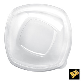 Plastic PET Deksel Kristal "Vierkant" Ø21cm (3 stuks) 