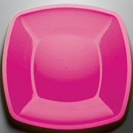 Plastic bord Plat fuchsia Vierkant PS 30 cm (144 stuks)