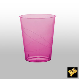 Plastic PS beker "Moon" fuchsia transparant 350ml (20 stuks) 