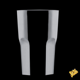 Plastic glas SAN Herbruikbaar "Graniten" zwart 400 ml (5 stuks) 