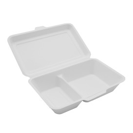 Suikerriet Gescharnierd Burger Container 24,0x12,5x6,5cm (400 stuks)