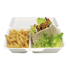 Suikerriet Gescharnierd Burger Container 24,0x12,5x6,5cm (400 stuks)