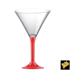 Plastic stamglas Cocktail rood transparant 185ml 2P (20 stuks)