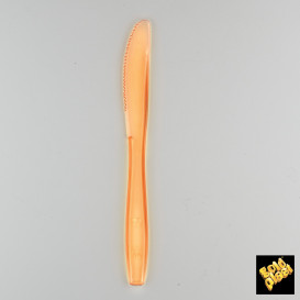 Plastic PS mes  Premium oranje 19cm (50 stuks) 