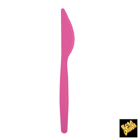 Plastic PS mes  "Easy" fuchsia 18,5cm (500 stuks)