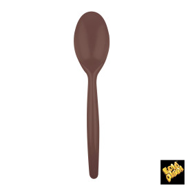 Plastic lepel  PS "Easy" bruin 18,5 cm (500 stuks)