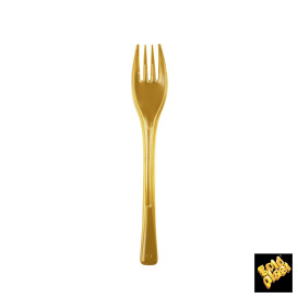 Plastic PS vork "Flen" goud 14cm (3000 stuks)