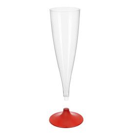 Plastic stam fluitglas Mousserende Wijn rood 140ml 2P (400 stuks)