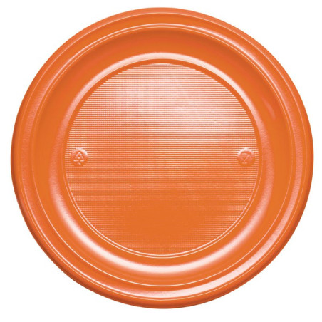 Plastic bord PS Plat oranje Ø22 cm (30 stuks) 