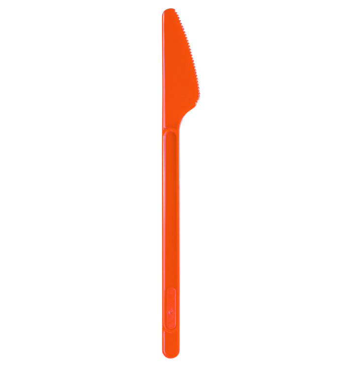 Plastic PS mes  oranje 17,5cm (20 stuks) 