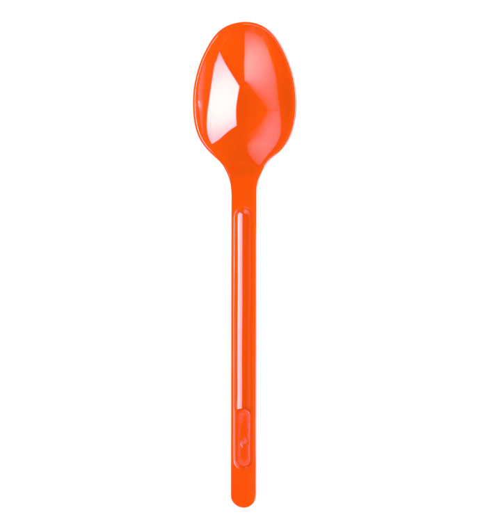 Plastic lepel  PS oranje 17,5cm (600 stuks)