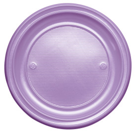 Plastic bord PS Plat lila Ø22 cm (30 stuks) 