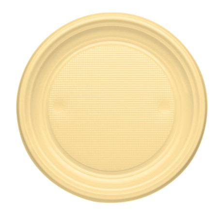 Plastic bord PS Plat crème Ø17 cm (1100 stuks)