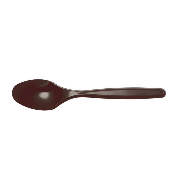 Plastic PS thee lepel chocolade 12cm (1200 stuks)