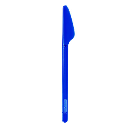 Plastic PS mes  donkerblauw 17,5cm (20 stuks) 