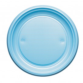 wastafel Ru drempel Plastic bord PS Plat lichtblauw Ø22 cm (780 stuks)