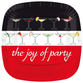 Papieren bord Vierkant "Joy of Party" 17cm (288 stuks)